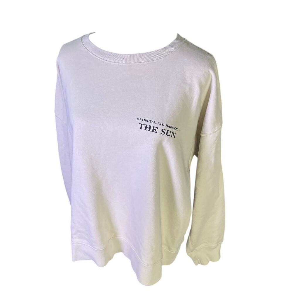 J.Crew The Sun Tarot Graphic Sweatshirt Size Large Ivory Oversized Re-Imagined